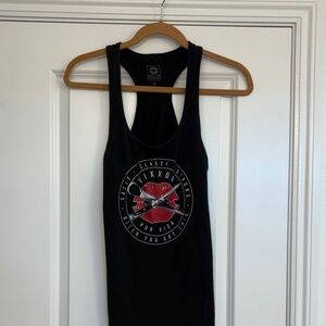 DIXXON Black Tank Top with Red Graphic